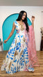 Load image into Gallery viewer, White Elegant Heavy Dola Silk Digital Print Gown with Organza Dupatta ClothsVilla