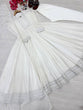 Load image into Gallery viewer, White Elegant Party Wear Faux Georgette Anarkali Gown Set with Dupatta &amp; Bottom