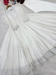 Load image into Gallery viewer, White Elegant Party Wear Faux Georgette Anarkali Gown Set with Dupatta &amp; Bottom