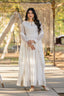 White Elegant Party Wear Faux Georgette Anarkali Gown Set with Dupatta & Bottom