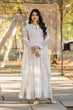 Load image into Gallery viewer, White Elegant Party Wear Faux Georgette Anarkali Gown Set with Dupatta &amp; Bottom