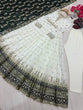 Load image into Gallery viewer, White Elegant Party Wear Heavy Faux Georgette Gown And Green Dupatta Set