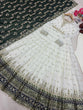 Load image into Gallery viewer, White Elegant Party Wear Heavy Faux Georgette Gown And Green Dupatta Set
