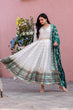 Load image into Gallery viewer, White Elegant Party Wear Heavy Faux Georgette Gown And Sky Blue Dupatta Set