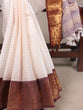 Load image into Gallery viewer, White Elegant Poly Cotton Saree with Chex Zari Weaving ClothsVilla