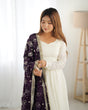 Load image into Gallery viewer, White Elegant Summer Festive Anarkali Suit with Dupatta Set
