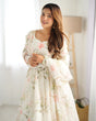 Load image into Gallery viewer, White Elegant Summer Wedding Anarkali Set in Pure Organza Silk with Dupatta