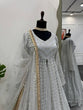 Load image into Gallery viewer, White Elegant Thread &amp; Sequin Work Lehenga Choli Set ClothsVilla