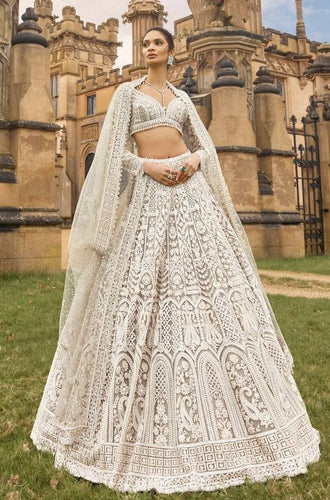 White Embellished Net Lehenga Set — A Story of Love & Timeless Beauty ClothsVilla