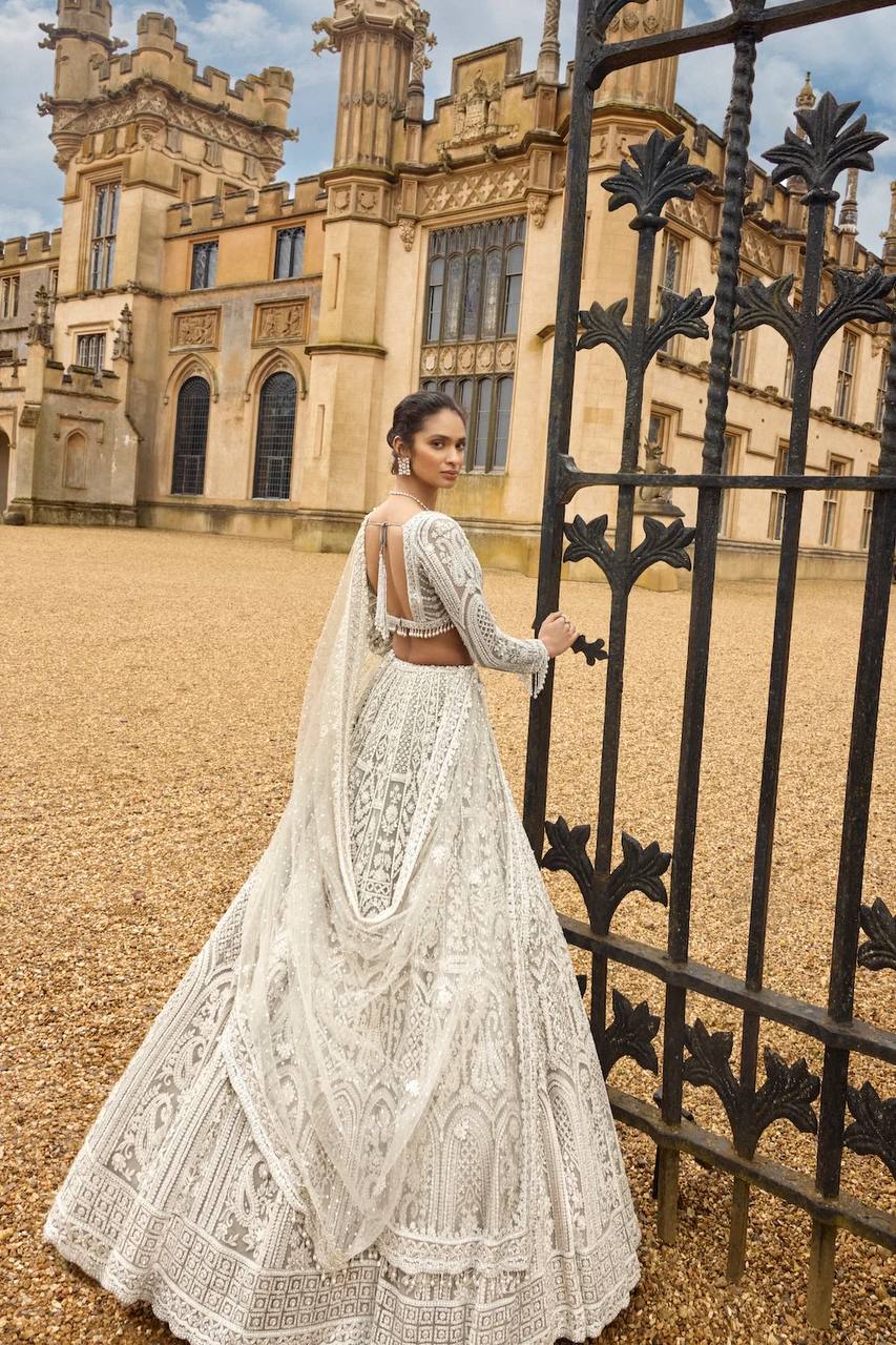 White Embellished Net Lehenga Set — A Story of Love & Timeless Beauty ClothsVilla