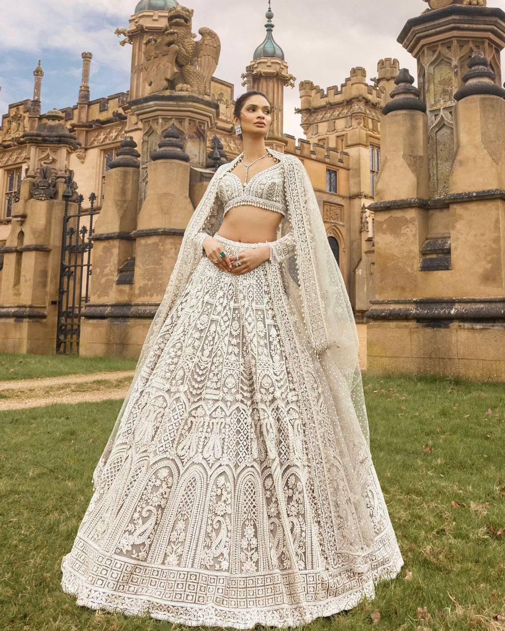 White Embellished Net Lehenga Set — A Story of Love & Timeless Beauty ClothsVilla