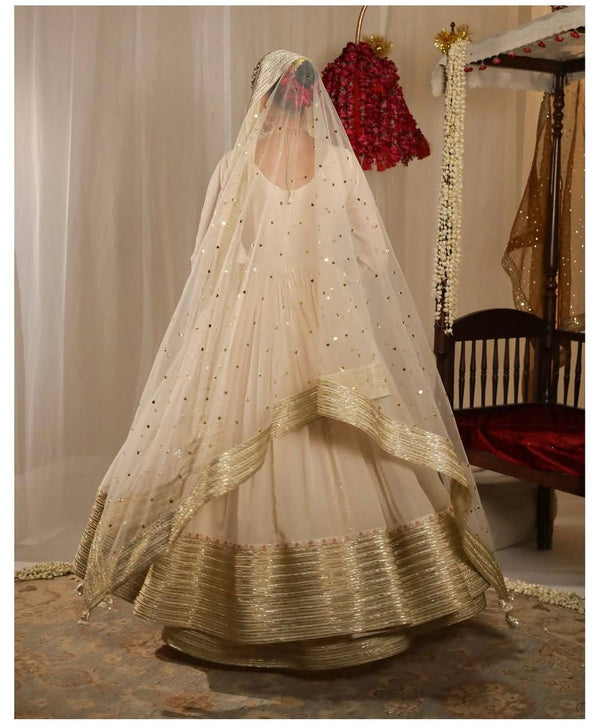 White Embroidered Anarkali Suit ClothsVilla