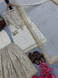 Load image into Gallery viewer, White Embroidered Faux Georgette Plazzo Set with Sequins Work &amp; Lace Dupatta ClothsVilla