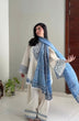 Load image into Gallery viewer, White Embroidered Satin Farshi Palazzo Set ClothsVilla
