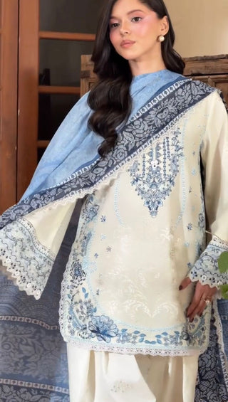 White Embroidered Satin Farshi Palazzo Set ClothsVilla