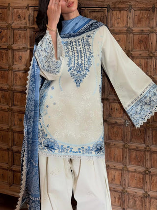 White Embroidered Satin Farshi Palazzo Set ClothsVilla