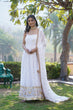 Load image into Gallery viewer, Luxury White Embroidered Sequin Gown with Designer Dupatta ClothsVilla