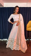 Load image into Gallery viewer, White Ethereal Beauty – Slub Silk Zari &amp; Sequin Lehenga Set ClothsVilla