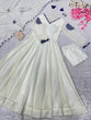 Load image into Gallery viewer, White Exclusive Georgette Anarkali Set with Mirror Work Eid Special Clothsvilla