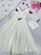 Load image into Gallery viewer, White Exclusive Georgette Anarkali Set with Mirror Work Eid Special Clothsvilla