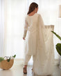 Load image into Gallery viewer, White Exquisite Pure Chinon Silk Kurta Set with Dupatta – Embroidered &amp; Ready to Wear