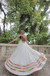 Load image into Gallery viewer, White Festive Roman Fabric Lehenga with black Kutchi Gamthi Embroidered Top ClothsVilla