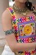 Load image into Gallery viewer, White Festive Roman Fabric Lehenga with Kutchi Gamthi Embroidered Top ClothsVilla