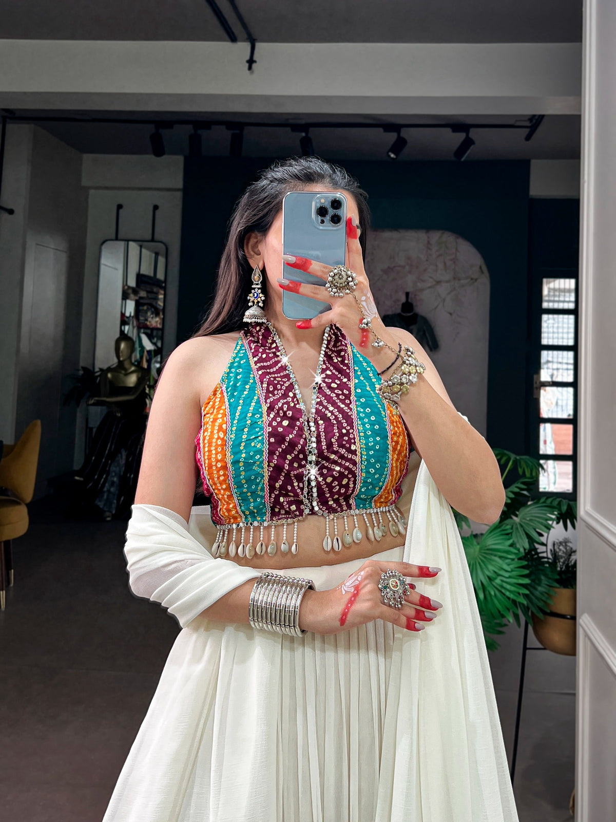 White Flair Lehenga Choli with Blouse ClothsVilla