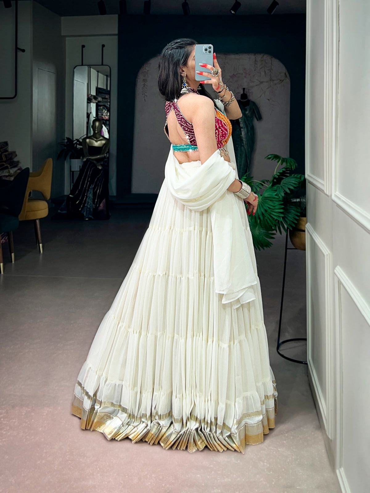 White Flair Lehenga Choli with Blouse ClothsVilla