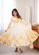 Load image into Gallery viewer, White Floral Organza Silk Anarkali Gown ClothsVilla