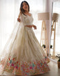 Load image into Gallery viewer, White Fox Georgette Sequin Embellished Lehenga Set – Dual Sequin Sparkle ClothsVilla
