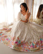 Load image into Gallery viewer, White Fox Georgette Sequin Embellished Lehenga Set – Dual Sequin Sparkle ClothsVilla