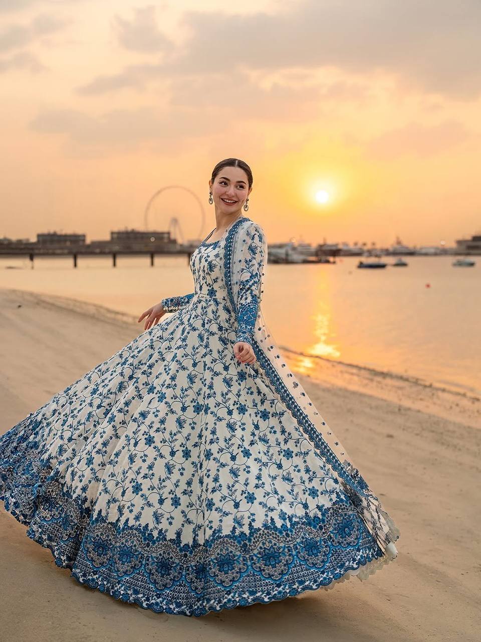 White Georgette & Organza Silk Gown ClothsVilla