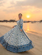 Load image into Gallery viewer, White Georgette &amp; Organza Silk Gown ClothsVilla