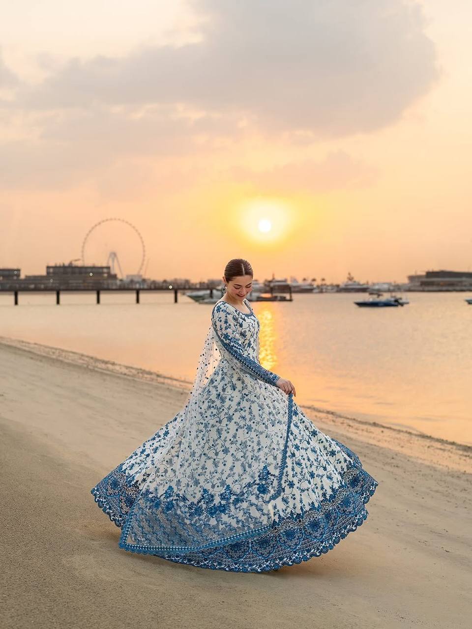 White Georgette & Organza Silk Gown ClothsVilla