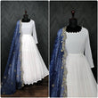 Load image into Gallery viewer, White Georgette Thousand Butti Gown with Rich Bandhej Dupatta ClothsVilla