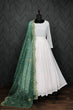 Load image into Gallery viewer, White Georgette Thousand Butti Gown with Rich Bandhej Dupatta ClothsVilla