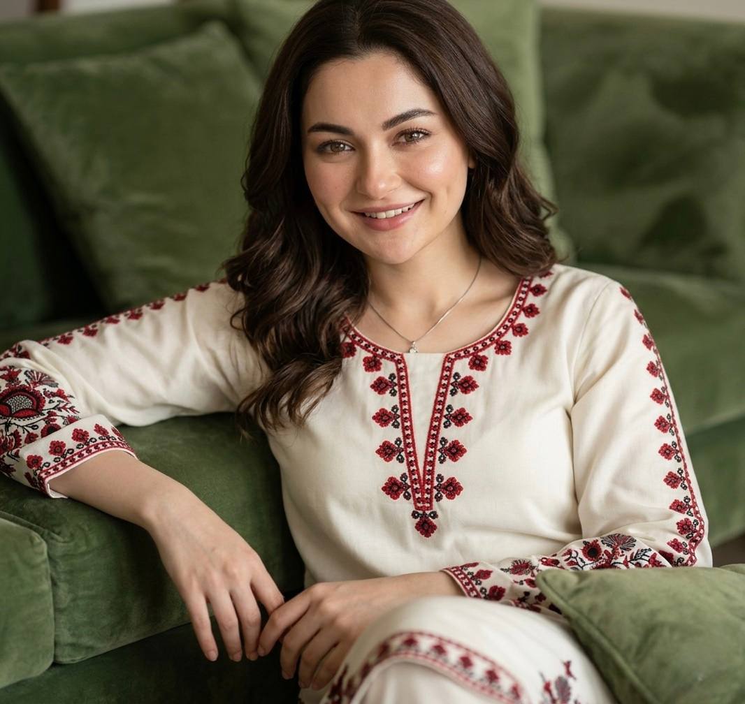 White Graceful Ethnic Satin plazzo Set ClothsVilla