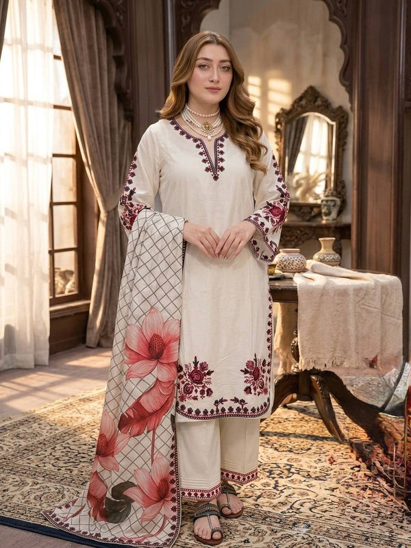 White Graceful Ethnic Satin plazzo Set ClothsVilla