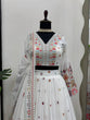 Load image into Gallery viewer, White Graceful Faux Georgette Lehenga Choli Set with Sequin &amp; Thread Embroidery ClothsVilla