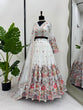 Load image into Gallery viewer, White Graceful Faux Georgette Lehenga Choli Set with Sequin &amp; Thread Embroidery ClothsVilla