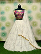 Load image into Gallery viewer, White Graceful Soft Silk Printed Lehenga Set – Mirror &amp; Stone Embroidery ClothsVilla