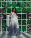 White & Gray Elegant Shaded Georgette Silk Lehenga Set with Sequins & Dori Work ClothsVilla