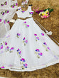 Load image into Gallery viewer, White Hand-Painted Organza Silk Lehenga Set ClothsVilla
