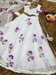 Load image into Gallery viewer, White Hand-Painted Organza Silk Lehenga Set ClothsVilla