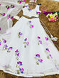 Load image into Gallery viewer, White Hand-Painted Organza Silk Lehenga Set ClothsVilla