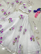 Load image into Gallery viewer, White Hand-Painted Organza Silk Lehenga Set ClothsVilla