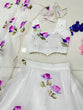 Load image into Gallery viewer, White Hand-Painted Organza Silk Lehenga Set ClothsVilla
