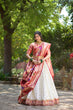 Load image into Gallery viewer, White Jacquard Silk Paithani Lehenga Choli Set ClothsVilla