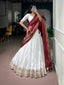 White Kanjivaram Zari Lehenga set ClothsVilla